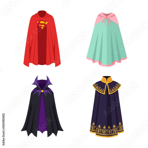 Assortment of Superhero and Fantasy Capes for Costumes and Dress-Up