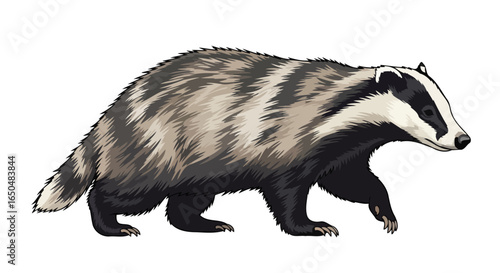 walking badger transparent background vector illustration for design projects