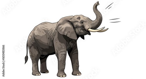 african elephant trumpet call transparent vector illustration