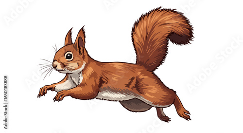 leaping squirrel vibrant transparent vector illustration for design projects