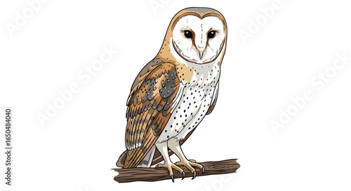 majestic barn owl illustration transparent background vector graphic