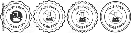 Outline SLES Free Badge Icons for Eco Friendly Products
