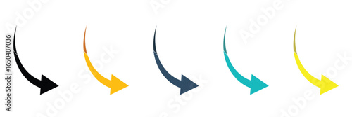 Set of vector thin long arrows pointing to the left. Vector elements .Eps 10.Vector background .