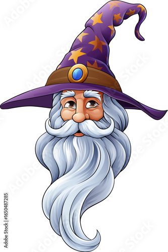 A wizard merlin cartoon beard magician man Halloween character mascot