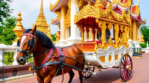 Horse carriage at Phrathat Lampang Luang temple