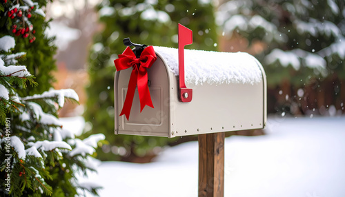 Snowy mailbox holiday decor