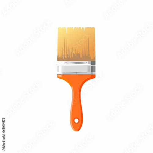Abstract Orange Paint Brush