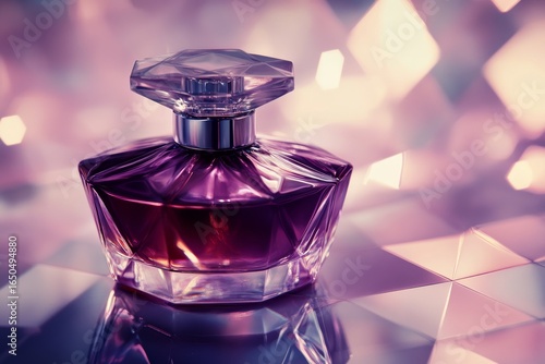 A luxurious perfume bottle with a deep purple hue.