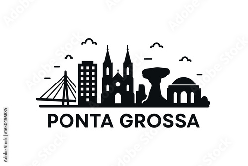 Ponta Grossa city skyline with iconic buildings and landmarks