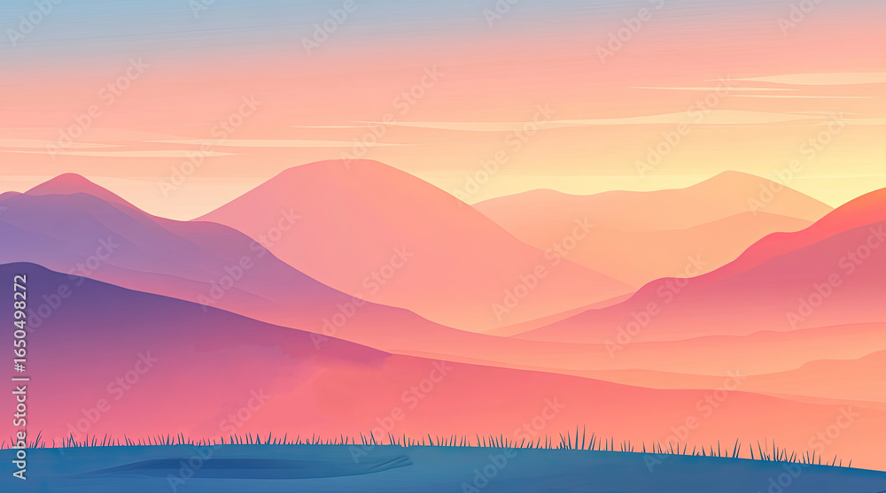Obraz premium An illustration of a mountain view