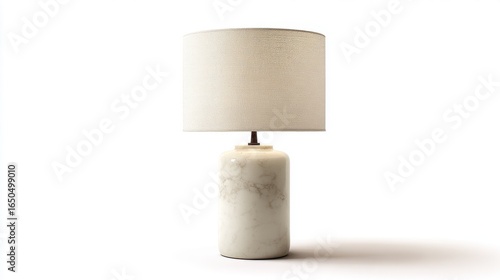 Lamp with white lampshade isolated on white background