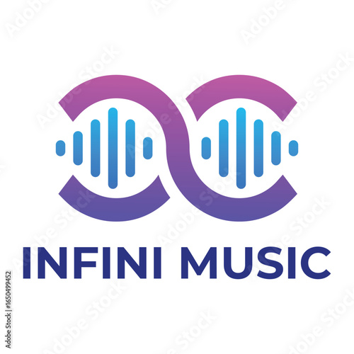 Infini Music logo, technology, entertainment, frequency, equalizer, waveform