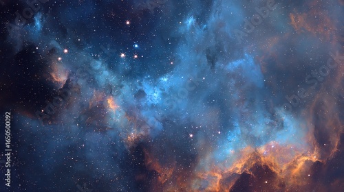 Vast Nebula With Stars In Deep Space