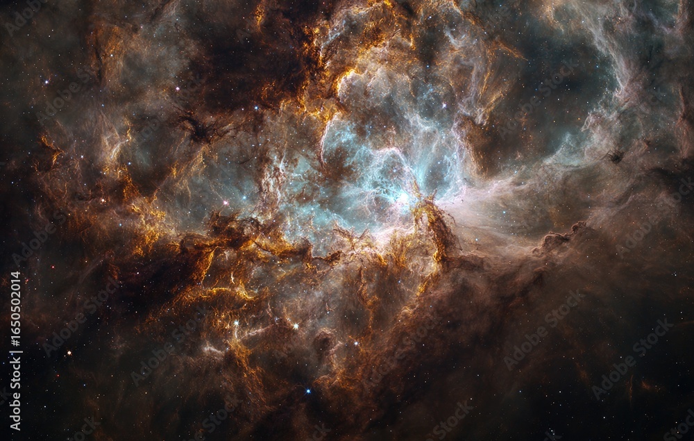Obraz premium Nebula of swirling cosmic dust and light