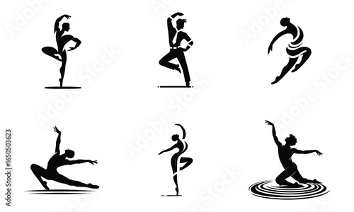 Modern dance iconography dynamic silhouettes