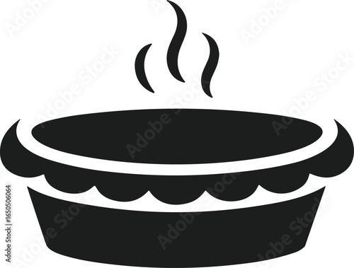 Hot Pumpkin Pie Silhouette Vector for Thanksgiving and Autumn Harvest Designs