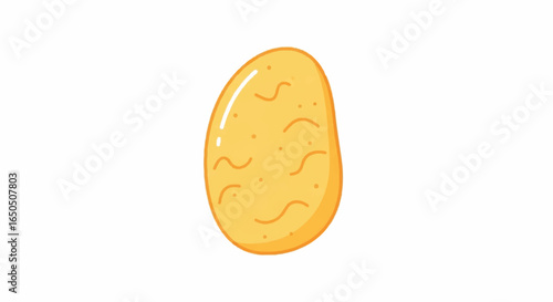 A simple cartoon illustration of a whole yellow potato with textured lines and dots.