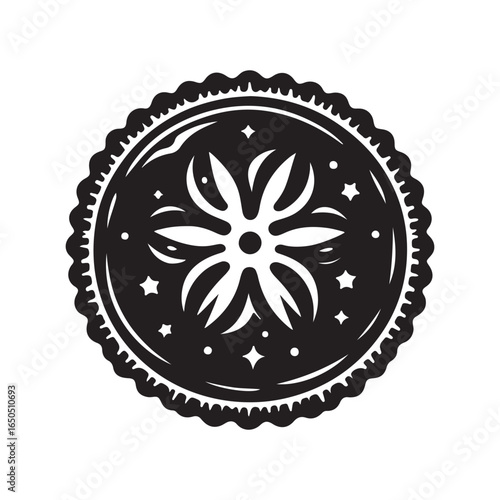 Black and White Pie Vector Illustration
