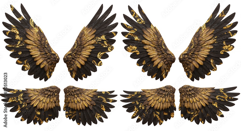 Obraz premium Stylized eagle wings illustration