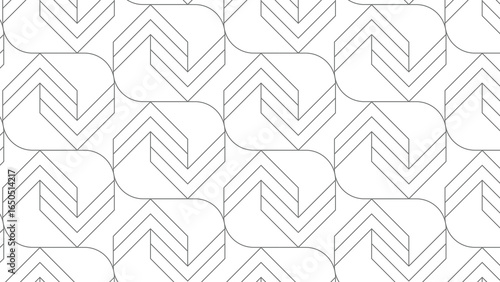Abstract gray pattern geometric vector seamless ornamental and swatches oriental line texture outline white background