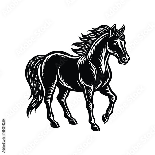 Horse run horse jumping horse  Dynamic black horse silhouette vector 