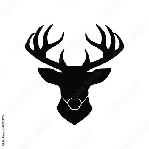 Deer head silhoette black moose head