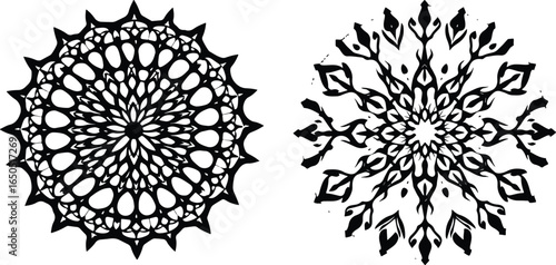 "Ornamental Mandala and Starburst Vector Collection" vector bundle