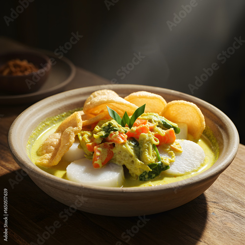 Authentic Lontong Sayur: Indonesian Rice Cakes in Creamy Coconut Curry