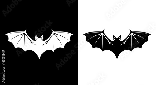 Contrast and Convergence Bat Silhouette's Dance in Opposing Light and Shadow's Essence