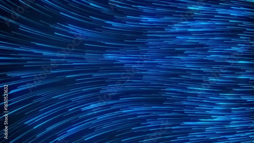 Abstract Blue Wave Neon Glowing Line Moving Animation On a Black Background 4k quality footage. Colored air flow towards end Information morphing. Abstract digital liquid smooth. Delicate background
