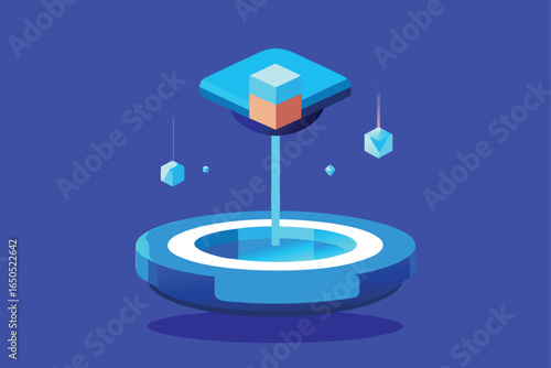 Floating Sci-Fi Disk Platform Suspended Air Illustration