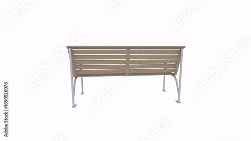 Wooden bench isolated on white background