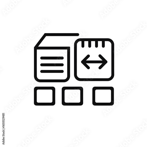 Digital File Structure: A minimalistic vector illustration of a digital file, database, and other components, perfect for representing data management and file organization.
