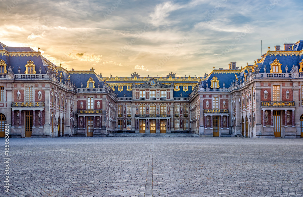 Fototapeta premium Versailles palace at sunset, Paris suburbs, France