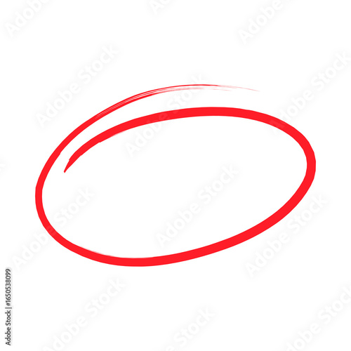 Handdrawn red marker circle an oval highlight frame with a brushstroke texture.