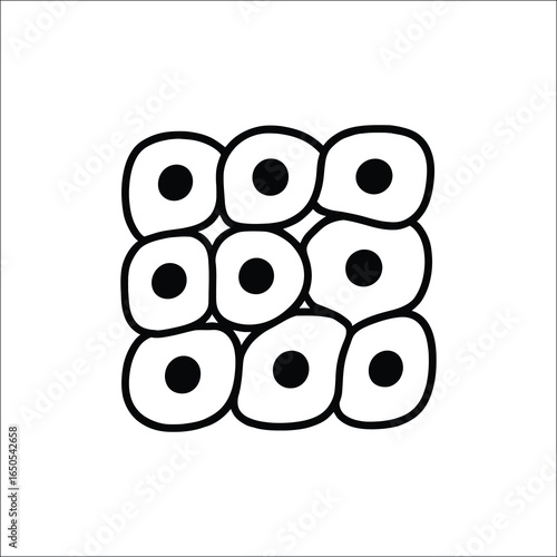 Illustration of epithelial cells isolated on white background isolated on transparent background