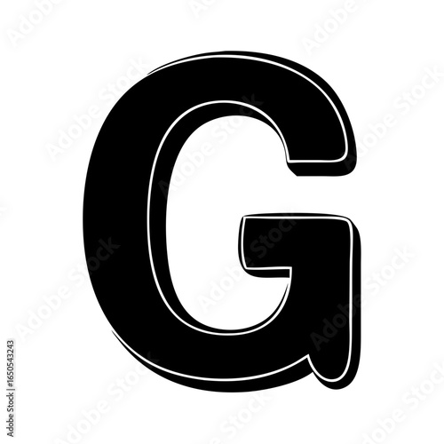Black Color English Alphabet G In Capital Letter