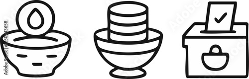 Donation and Voting Icons Set.