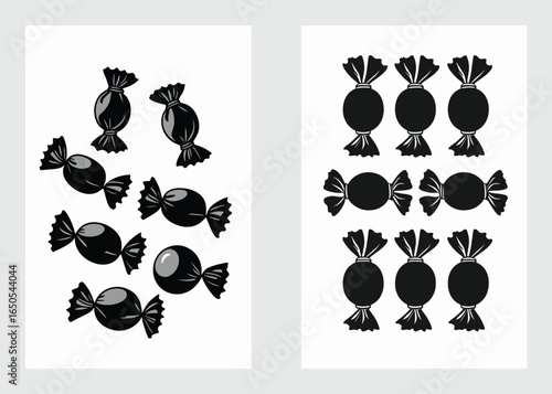 Creative Candy Wrapper Icons Collection for Sweets and Dessert Designs