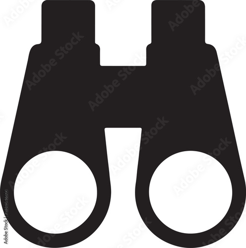 Binoculars silhouette vector for observation, travel, adventure, and outdoor design projects.