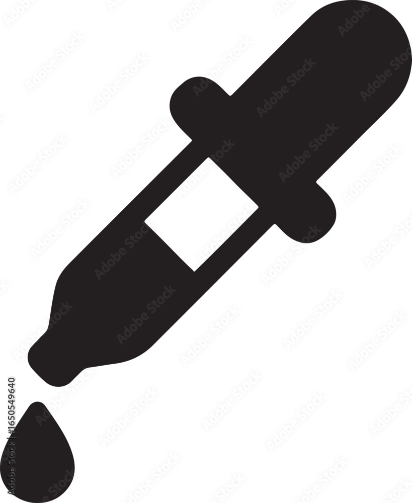 Obraz premium Simple dropper silhouette vector for medical, laboratory, and cosmetic design projects.