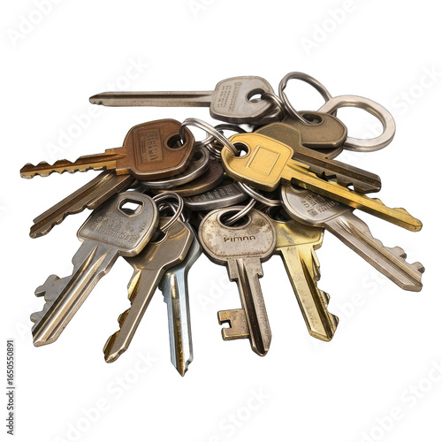 A jumbled pile of various keys, metal and assorted