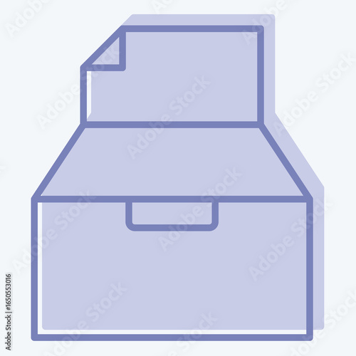 Icon Paper. related to Waste Sorting symbol. two tone style. design editable