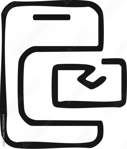 Handdrawn icon of inserting a card into a payment terminal.