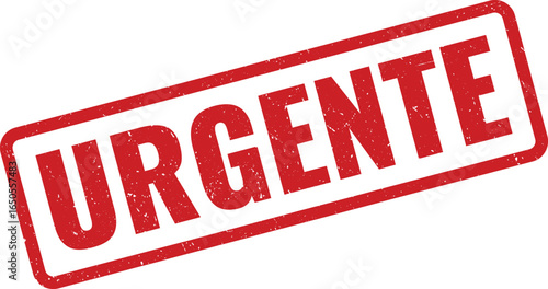 Red distressed stamp with the word URGENTE signifying urgency and importance, distressed texture, grunge style