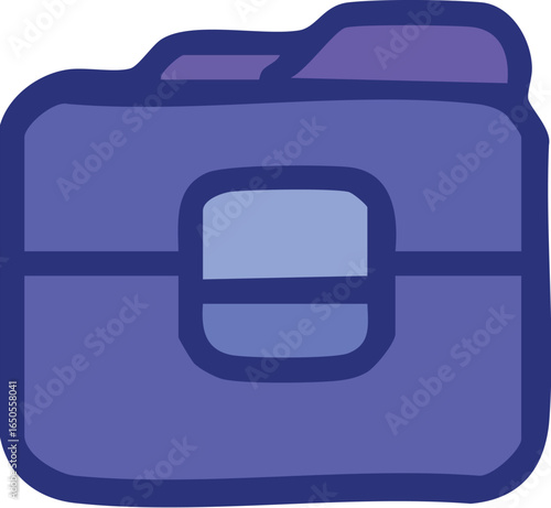 Handdrawn purple folder icon for documents and files.