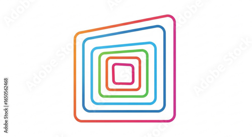 Abstract rounded square logo design with vibrant color gradient for modern company branding and identity design