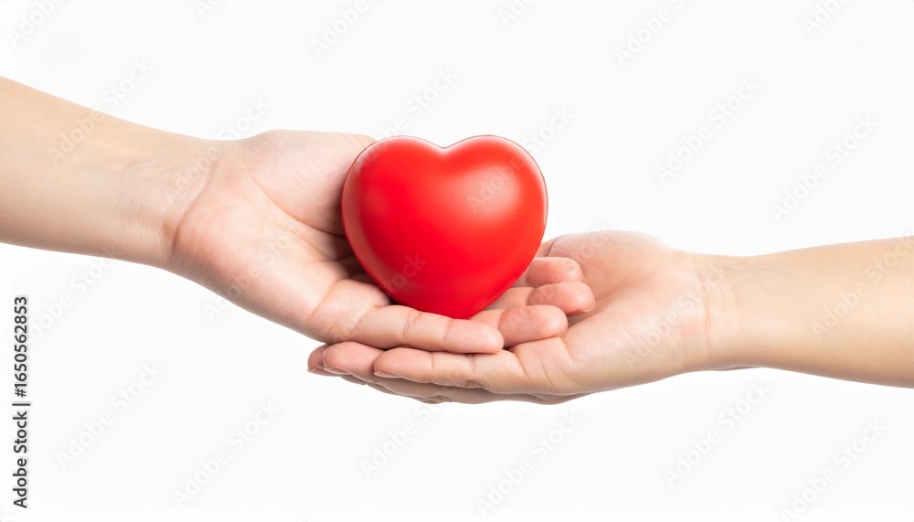 Obraz premium Heart in Hands Symbol of Love, Care, and Support - Image Showcasing Connection, Health, Compassion, Wellness, Charity, and Heartfelt Emotions with Close-up Detail
