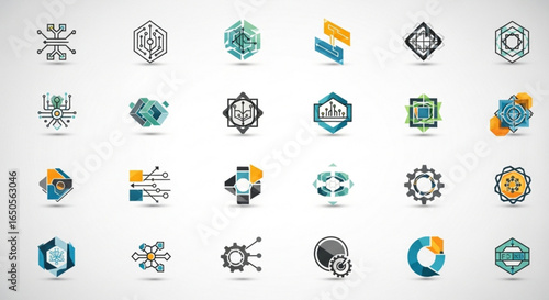 Wallpaper Mural Collection of abstract technology logos design for modern company branding and visual identity needs Torontodigital.ca