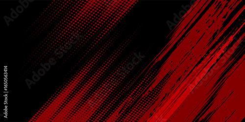 sports background design with red and black accent colors with a dot texture pattern vector illustration modern